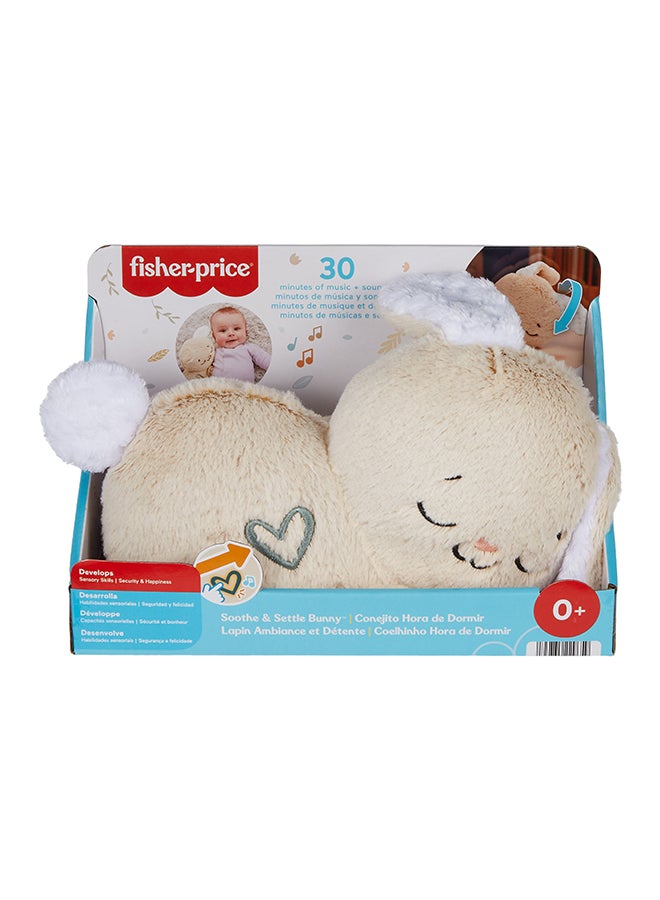 Baby Sound Machine Soothe & Settle Bunny Portable Plush Toy with Music, Lights & Motion for Newborns