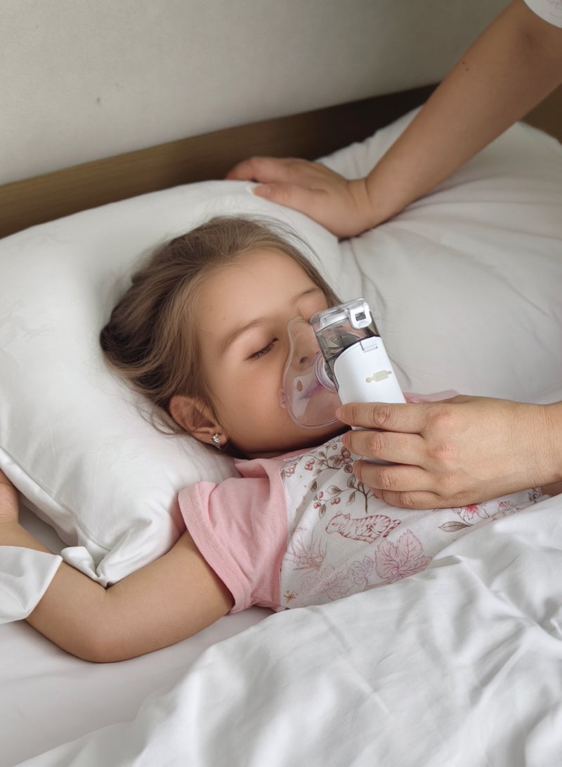 Portable Nebulizer Pro / Asthma Treatment / Allergy Relief / Cough Relief / Deeper Medication / Fine Mist / Easy to Carry / Ultra Quiet - White