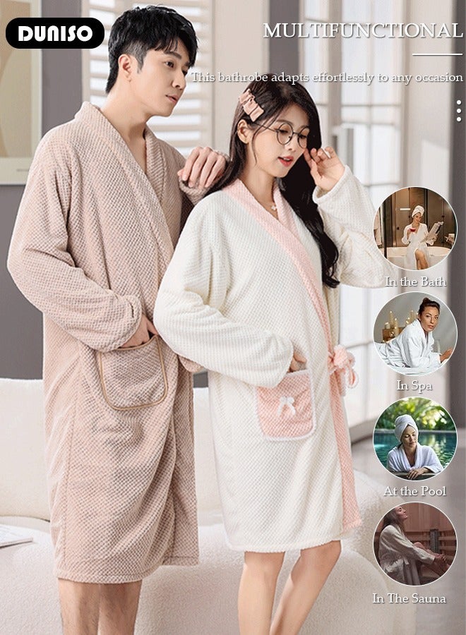 Women's Bath Robe, Wearable Bath Towel with Side Pocket Wrap Shower Wrap Towel Dress Long Sleeve Bathrobe Waffle Spa Towel Robes with Adjustable Closure Quick Dry Lightweight Cover Up