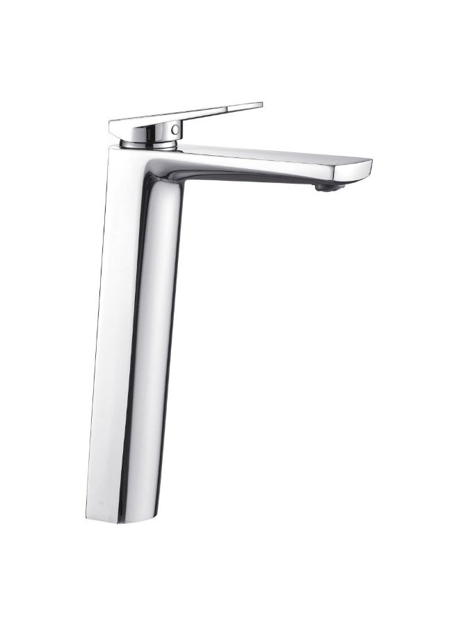 Milano Yana Art Basin Mixer With Pop Up Waste Chrome | Brass Tall Mixer | High Rise Basin Tap Faucet Sink Mixer For Lavatory Kitchen Toilet Bathroom - Chrome