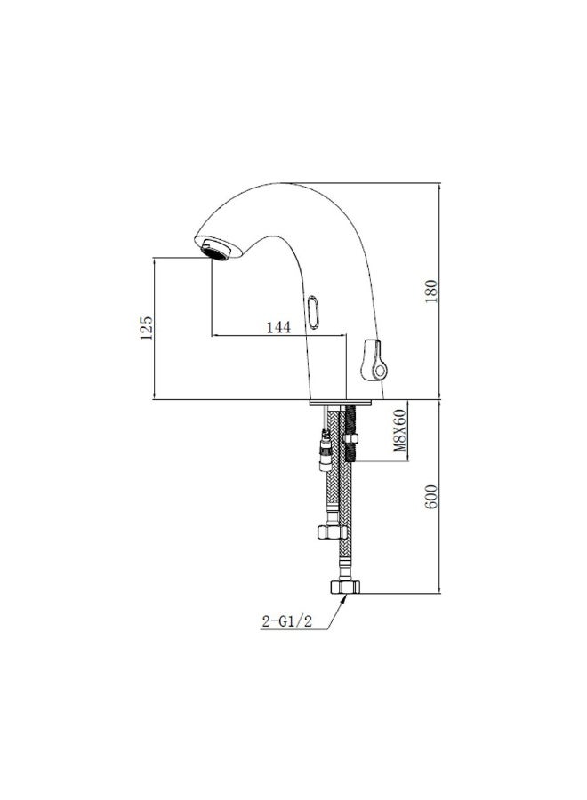 Milano Aliz Sensor Mixer Hot And Cold Water Chrome | Brass Basin Mixer | Single Tap Wash Basin Mixer Sink Faucet For Bathroom Faucet Vanity Lavatory - Chrome