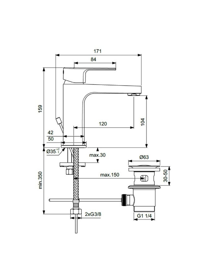 IS- Cerafine D Basin Mixer H105 Rmtd 5Lpm - (1/2'' Hose Connection) BC686AA | Brass Basin Mixer | Single Tap Wash Basin Mixer Sink Faucet For Bathroom Faucet Vanity Lavatory - Chrome