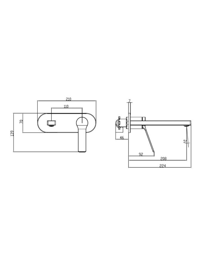 Milano Tella Concealed Basin Mixer | Brass Basin Mixer | Single Tap Wash Basin Mixer Sink Faucet For Bathroom Faucet Vanity Lavatory - Chrome