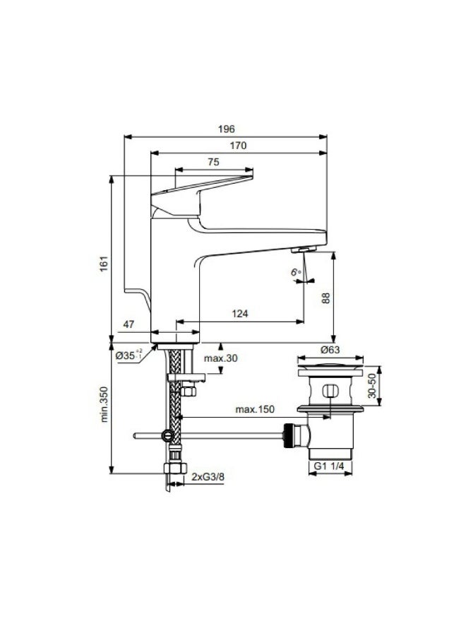 Is - Ceraflan Basin Mixer H90 Rmtd Bd227Aa | Brass Body Basin Mixer | Single Tap Wash Basin Mixer Sink Faucet For Bathroom Faucet Vanity Lavatory - Chrome