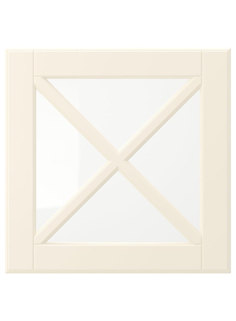 Glass door with crossbar - 40x40 cm Off White