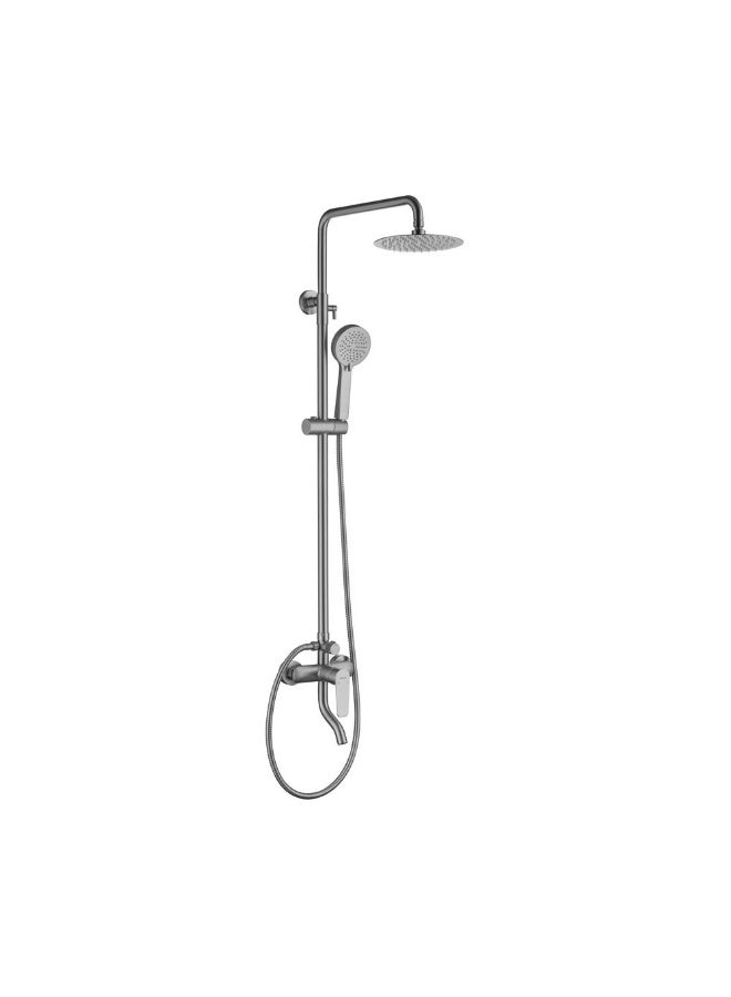 Milano Calli Rain Shower Column-Complete Set Matt Gray | Metal Body Shower Column | Rain Shower Set For Toilet Bathroom Washroom Shower Room - Grey