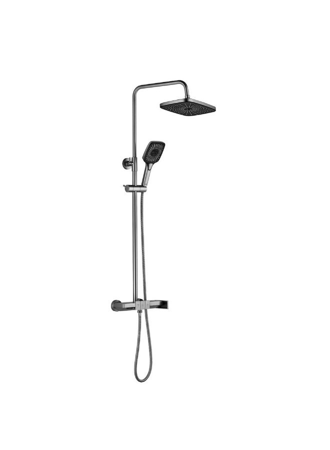 Milano Mila Rain Shower Mixer W/Shower Set Brush Nickel | Metal Body Shower Panel | Rain Shower Set For Toilet Bathroom Washroom Shower Room - Brushed Nickel