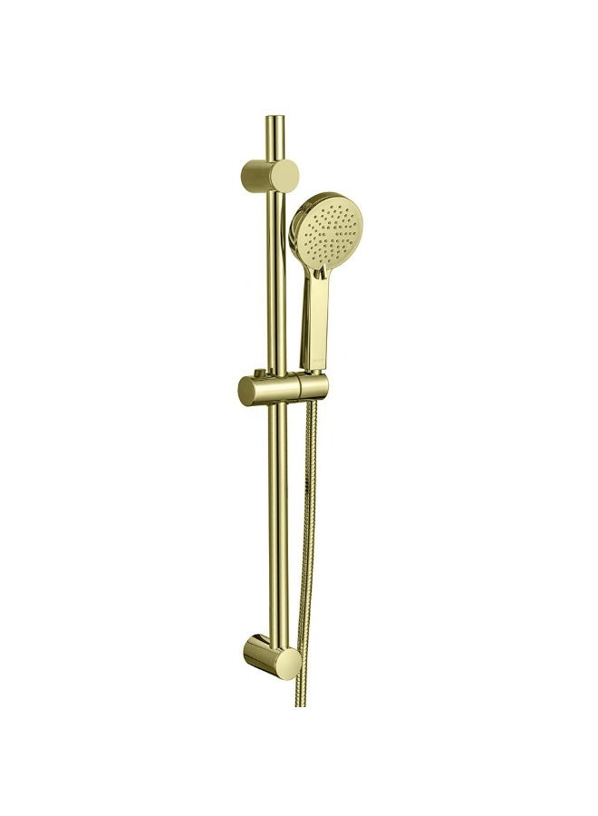 Milano Calli Shower Sliding Kit 3 Pcs Matte Gold | Metal Body Complete Shower Set | Rain Mixer Shower Combo Set Wall Mounted Rainfall Shower System For Toilet Bathroom - Matt Gold