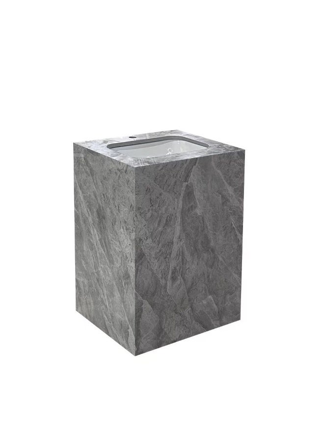 Milano Plus Tansy Mabrle Free Standing Basin SJ475 600*500*800Mm Grey | Porcelain & Ceramic Single Basin | Wall Mounted Wash Basin Lavatory Sink For Toilet Bathroom - Grey