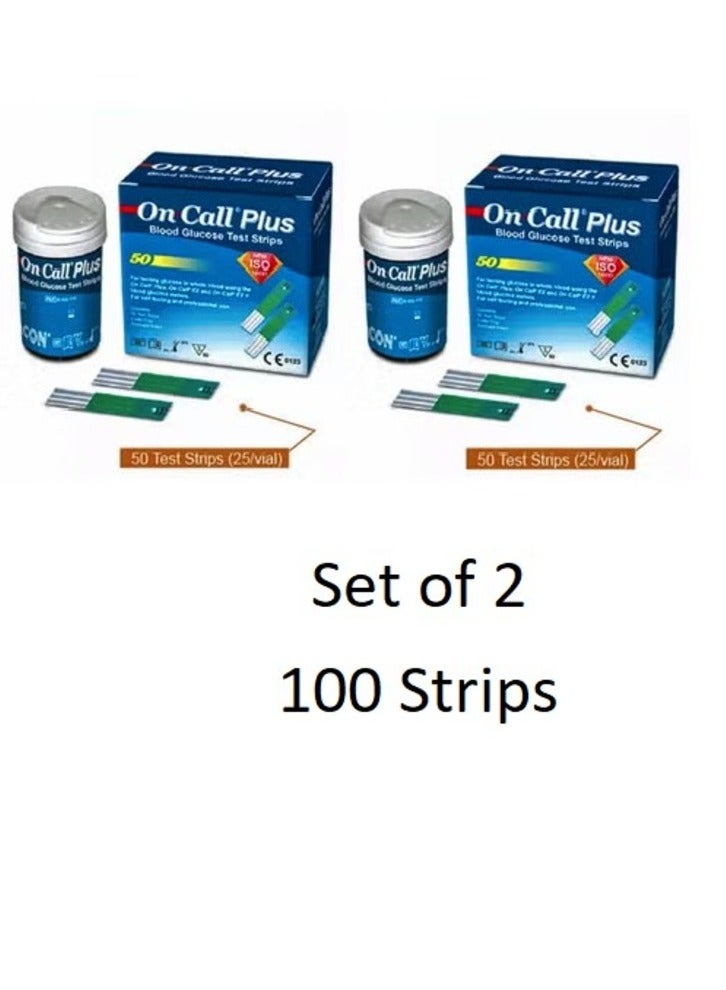 Blood Glucose Test Strips Accurate Results Easy Application Precision Testing For Diabetes Compatible With Meters For Home Self-monitoring 2 Pack ( Total 100 strips)