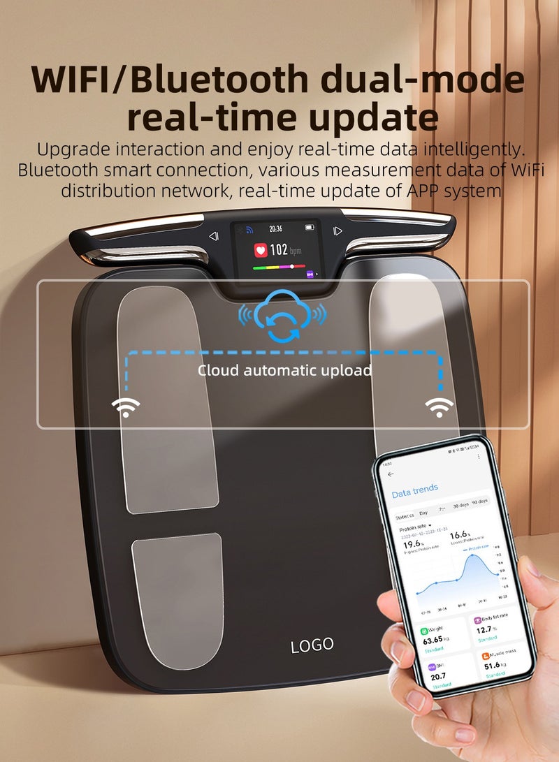 Eight-electrode human body weight scale, electronic scale, intelligent body fat scale, compatible with Xiaomi, Huawei, iPhone.