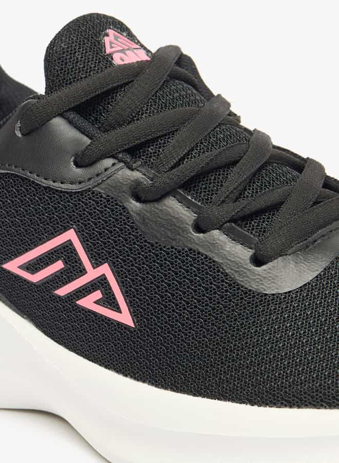 Women Textured Lace-Up Sports Shoes with Pull Tabs