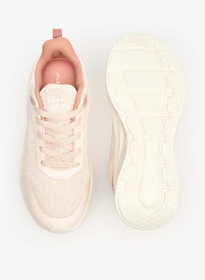 Women Textured Lace-Up Sports Shoes with Pull Tabs