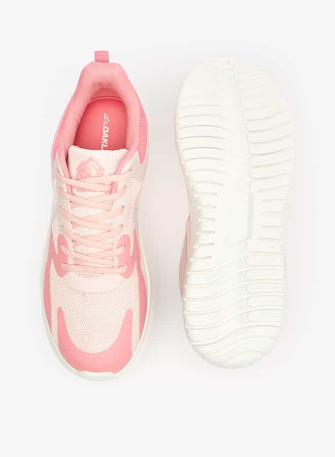 Women Textured Lace-Up Sports Shoes with Pull Tabs