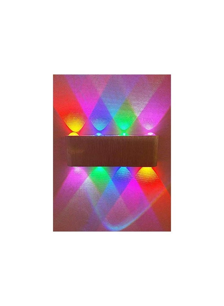 LIGHTS 8-Watts LED Updown Outdoor/Indoor Wall Light With Rectangular Metallic Body Fixture, Multicolor