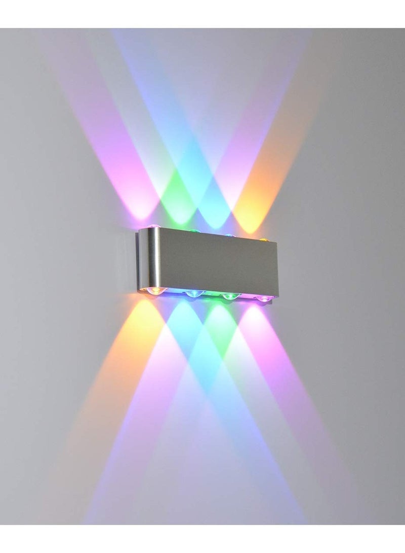 LIGHTS 8-Watts LED Updown Outdoor/Indoor Wall Light With Rectangular Metallic Body Fixture, Multicolor