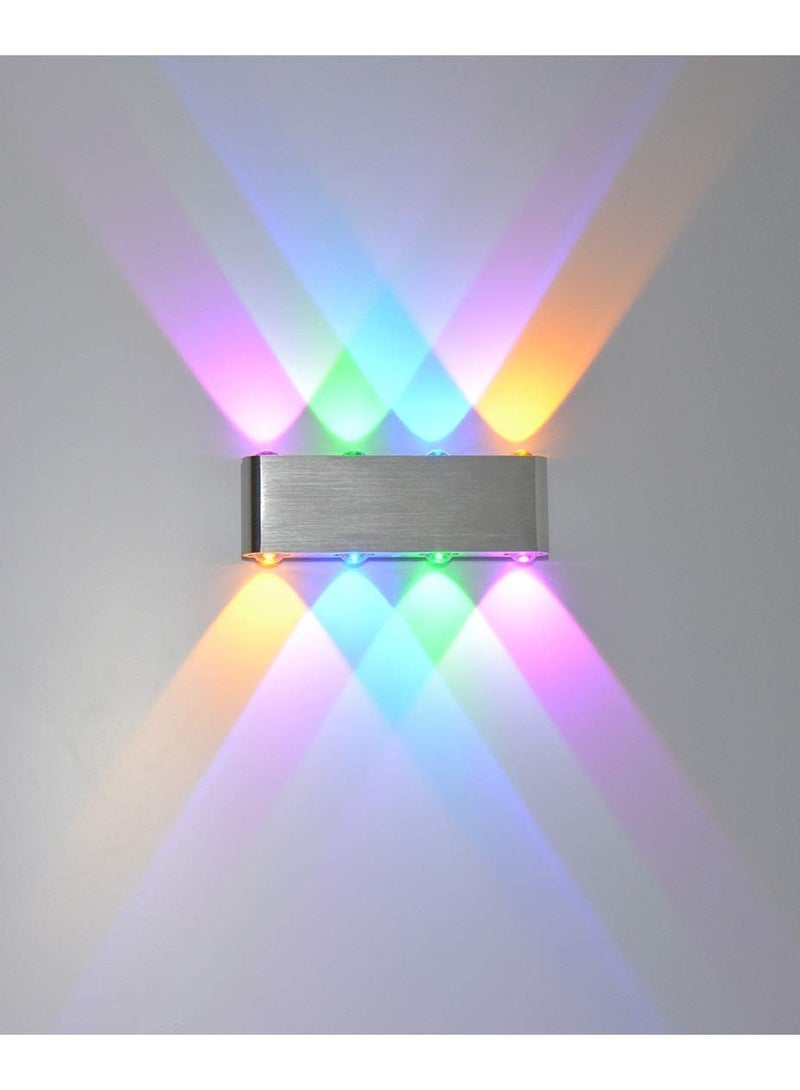 LIGHTS 8-Watts LED Updown Outdoor/Indoor Wall Light With Rectangular Metallic Body Fixture, Multicolor