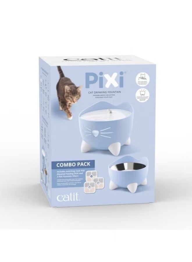 CatIt Pixi Drinking Fountain Combo pack Blue