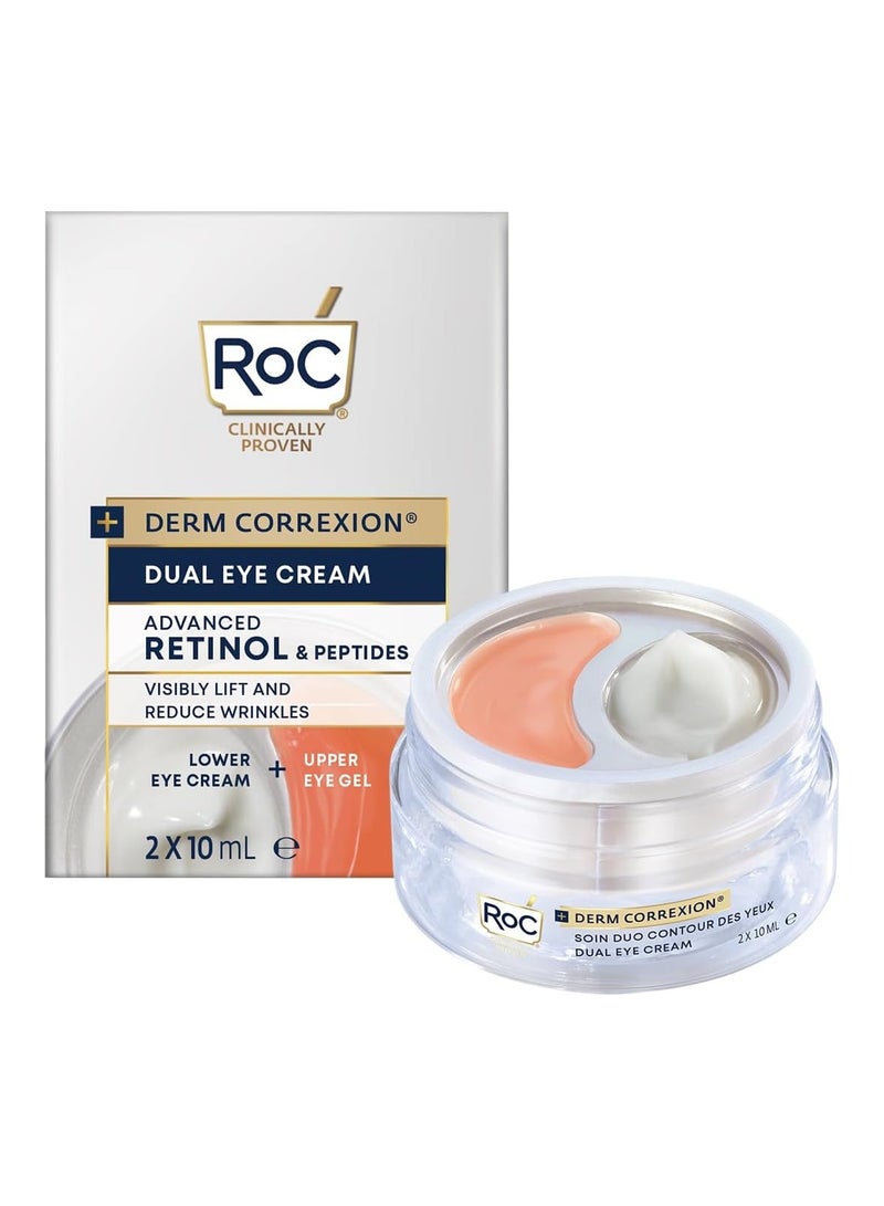 Derm Correxion Dual Eye Cream 2 in 1 Eye Duo for Visible Eye Lift Upper Eye Gel and Lower Eye Cream Dermatologist Approved10ml