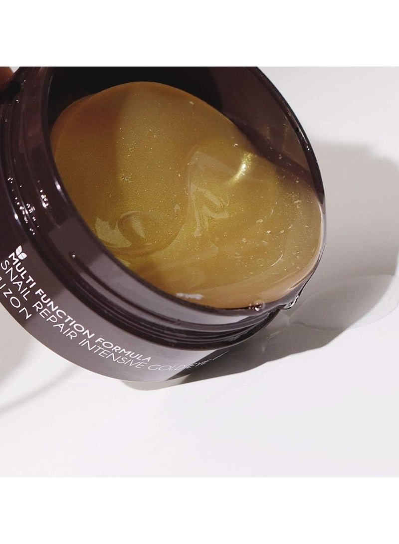 SNAIL REPAIR GOLD EYE GEL PATCH x 60 Korean skincare 24K Gold Eye Patches Anti Dark Circles and Anti Aging  Snail Mucin Extract Nourishes &Illuminates the under Eye Area