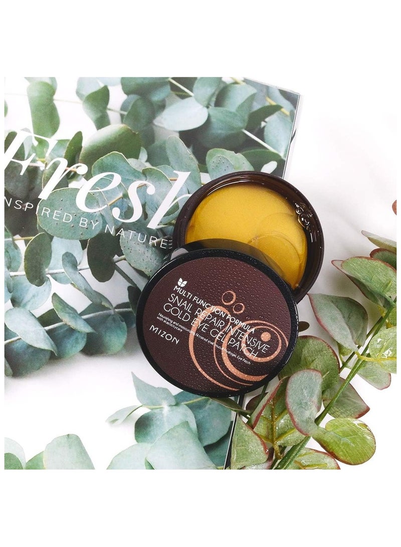 SNAIL REPAIR GOLD EYE GEL PATCH x 60 Korean skincare 24K Gold Eye Patches Anti Dark Circles and Anti Aging  Snail Mucin Extract Nourishes &Illuminates the under Eye Area