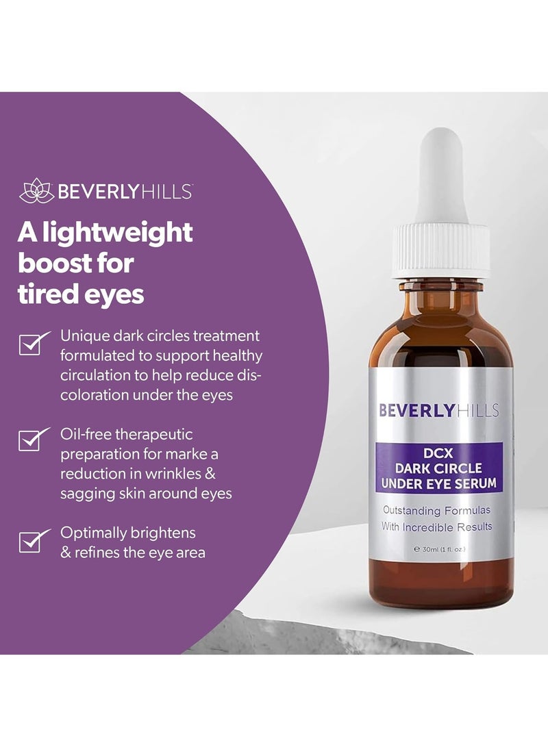 DCX Under Eye Serum for Wrinkles Puffy Eyes and Dark Cirlces Treatment for All Skin Types Anti Wrinkle Serum with Seaweed Hyaluronic Acids and Peptides for Hydrated and Soft Skin 30 mL