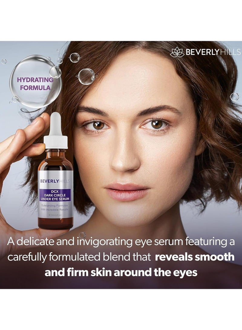 DCX Under Eye Serum for Wrinkles Puffy Eyes and Dark Cirlces Treatment for All Skin Types Anti Wrinkle Serum with Seaweed Hyaluronic Acids and Peptides for Hydrated and Soft Skin 30 mL