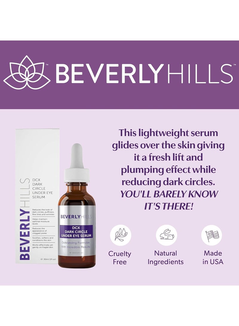 DCX Under Eye Serum for Wrinkles Puffy Eyes and Dark Cirlces Treatment for All Skin Types Anti Wrinkle Serum with Seaweed Hyaluronic Acids and Peptides for Hydrated and Soft Skin 30 mL