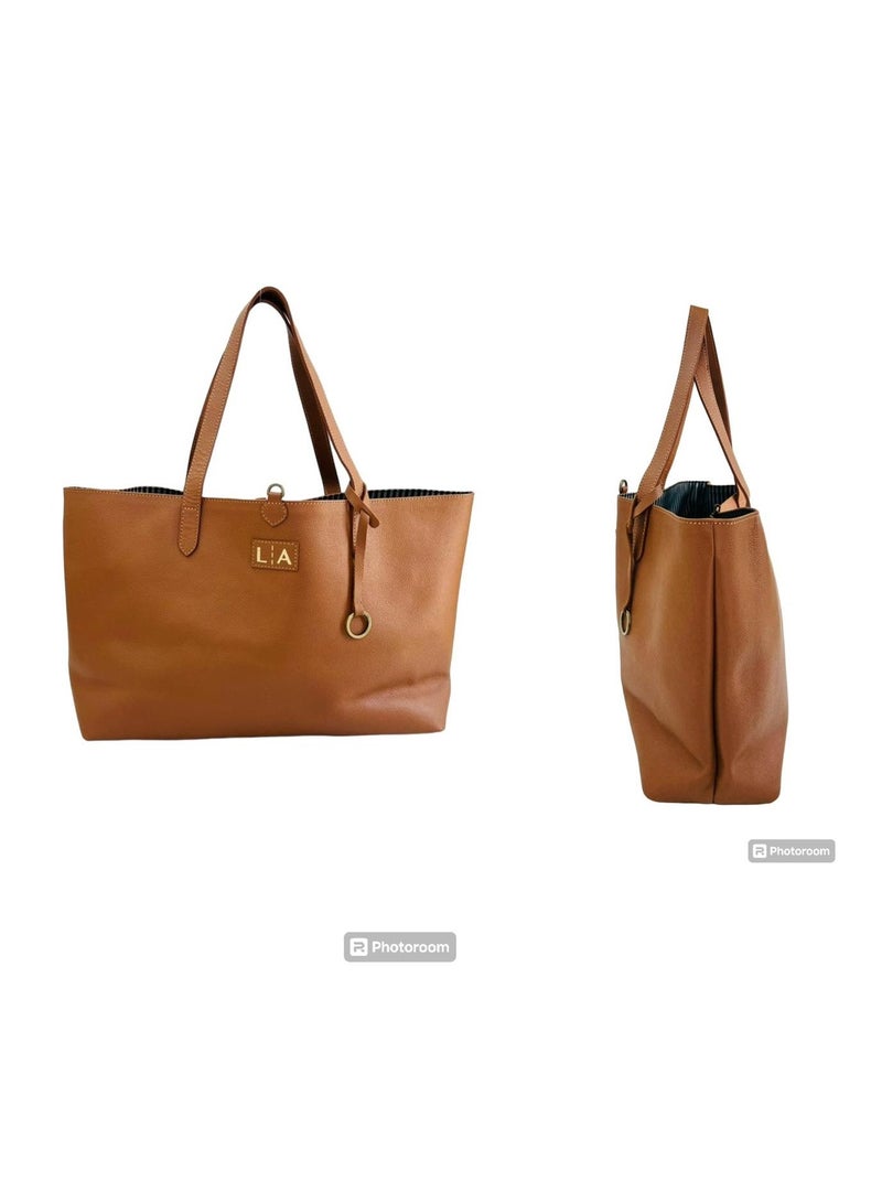 L A Genuine Leather Tote Bag