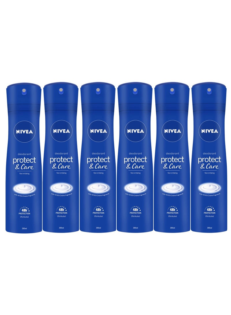 Protect And Care Antiperspirant Deodorant Spray 150ml (Pack of 6)