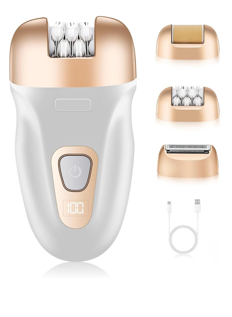 Epilator, Smooth Glide Epilator for Women Facial Hair, 3 in 1 Epilators Hair Removal for Leg/Arm, 2 Speed Adjustable USB Rechargeable Cordless Epilator for Face