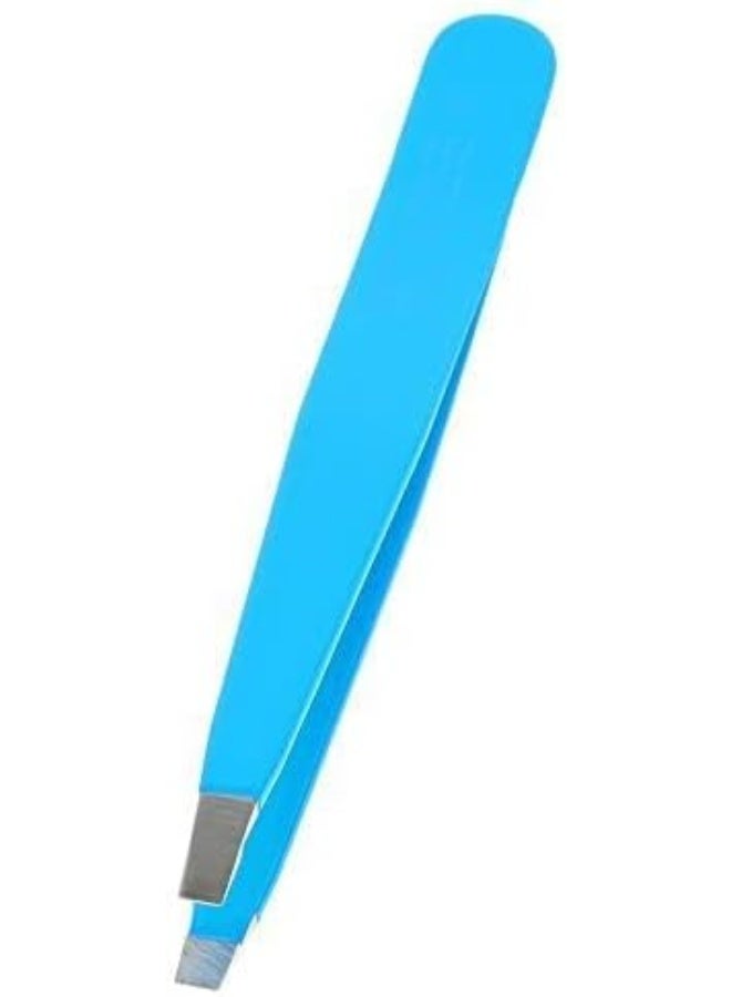 Tweezer Stainless Steel Colored Straight 728 | Suitable For Fine & Precise Plucking | Handy With Good Grip | Blue