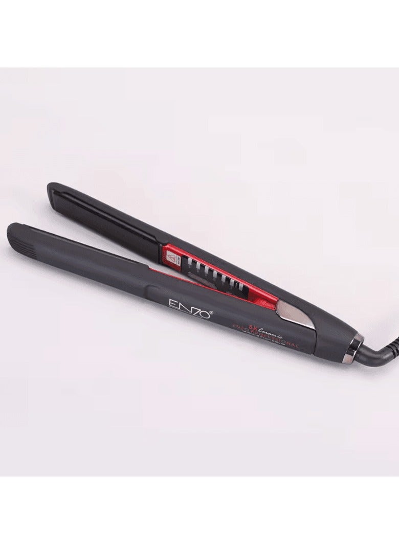 ENZO EN-5183 – Advanced Titanium Technology for Sleek, Smooth, and Styled Hair – Adjustable Temperature, Quick Heat-Up, Non-Slip Grip, and 360° Swivel Cord - International Version