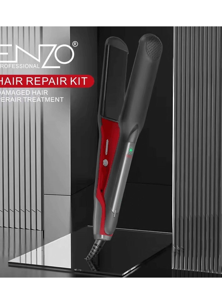 ENZO EN-3985 Professional Four-Step Bioplex Technology Flat Iron with Ceramic Plates, Adjustable Temperature, and Quick Heat-Up  Key Product Features -Intl Version