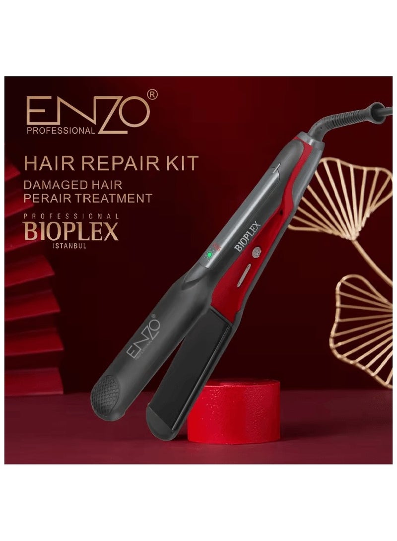 ENZO EN-3985 Professional Four-Step Bioplex Technology Flat Iron with Ceramic Plates, Adjustable Temperature, and Quick Heat-Up  Key Product Features -Intl Version