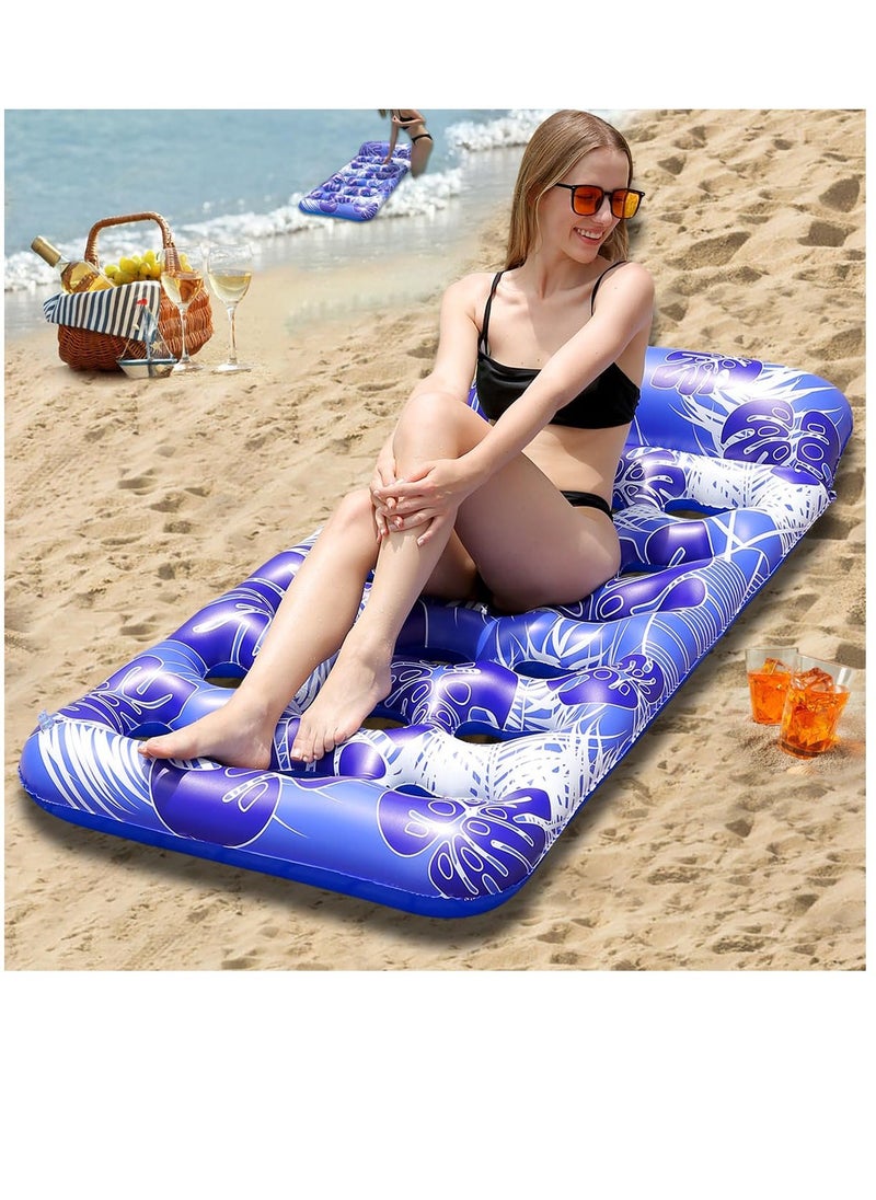 1 Pack Oversized Inflatable Pool Raft and Floats for Adults with Headrest for Swimming Pool Loungers for Lake, Beach, and Pool Party Floats