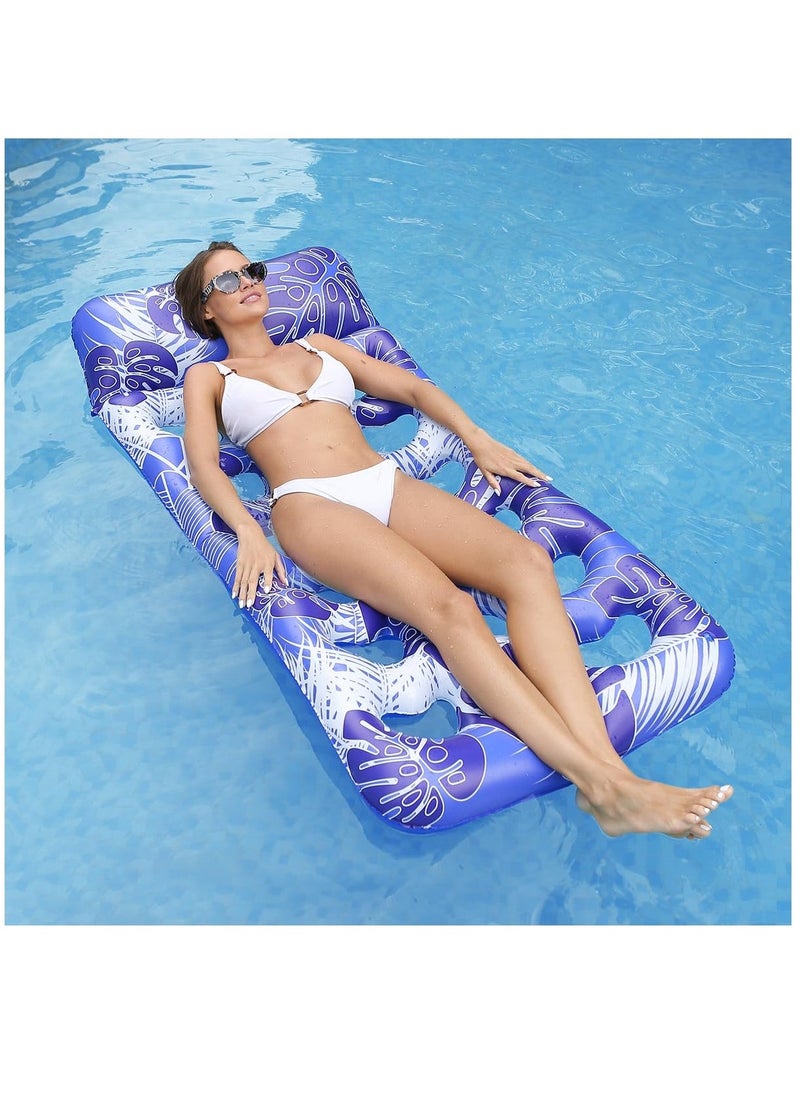 1 Pack Oversized Inflatable Pool Raft and Floats for Adults with Headrest for Swimming Pool Loungers for Lake, Beach, and Pool Party Floats