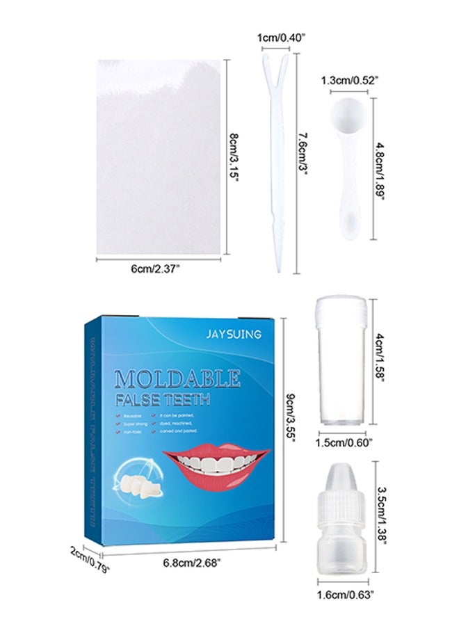 Moldable False Teeth, Reusable/Temporary Molded/Denture Replacement, Used To Fill Missing Broken Teeth, Quickly Restore Confident Smile, Tooth Filling Repair Kit