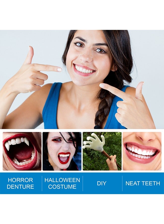 Moldable False Teeth, Reusable/Temporary Molded/Denture Replacement, Used To Fill Missing Broken Teeth, Quickly Restore Confident Smile, Tooth Filling Repair Kit