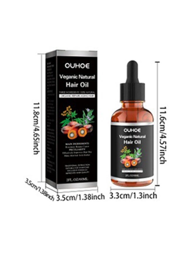 Veganic Natural Hair Oil, Batana Oil, Safe Nourishing Hair Treatment Oil, Batana Oil, Hair Care Oil for Hair Growth, Strengthens Hair Root, Reduces Hair Loss 60ML