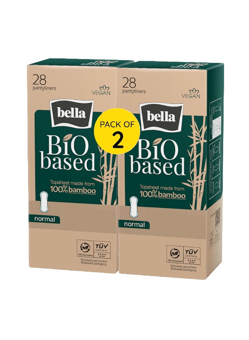 Bella Bio-Based Organic Pantyliner for Women Daily Use | Dermatologically Tested, Vegan, Bamboo Topsheet | Ultra Thin (2mm) | 100% Recyclable Packaging | Biodegradable | Size Small | Pack of 2 - Total 56 Pcs