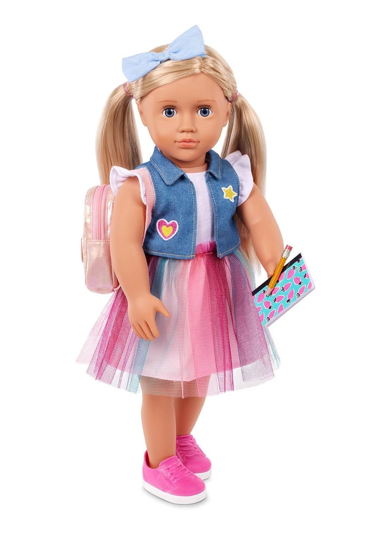 Evie Activity Elementary School Doll with Backpack and Accessories