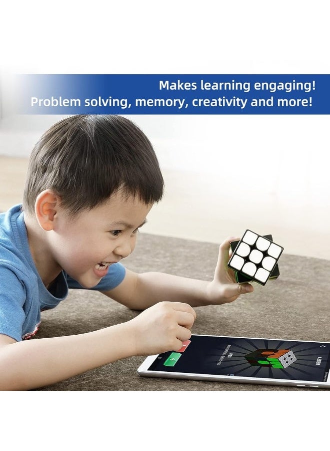 GiiKER Electronic Bluetooth Speed Cube i3s Realtime Connected STEM Smart Cube 3x3 for All Ages Companion App Support Online Battle with Cubers Across The Globe with Exclusive Charger