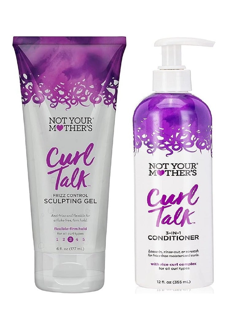 Curl Talk 3IN1 Conditioner 355ml & Curl Talk Frizz Control Sculpting Gel And Defining Cream  177ml