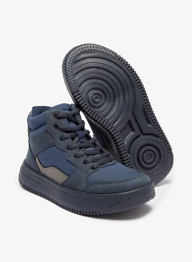 Boys Mister Panelled High Top Sneakers with Zip Closure