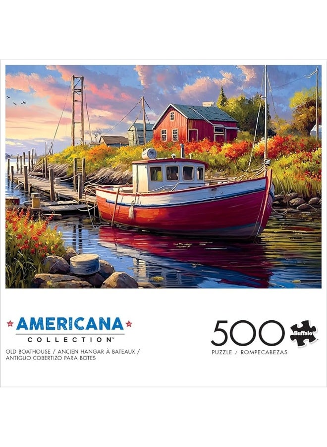 Buffalo Games - Imagine It Images - Old Boathouse - 500 Piece Jigsaw Puzzle for Adults Challenging Puzzle Perfect for Game Nights