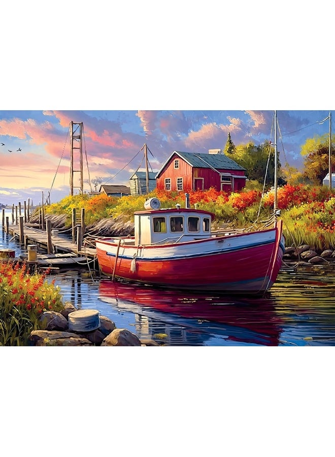 Buffalo Games - Imagine It Images - Old Boathouse - 500 Piece Jigsaw Puzzle for Adults Challenging Puzzle Perfect for Game Nights