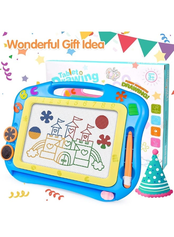 FLY2SKY Magnetic Drawing Board Magna Drawing Doodle Board Travel Size Toddler Toys for 1-2 Year Old Sketch Writing Colorful Erasable Sketching Pad Birthday Gifts Boys Kids Educational Learning Toy