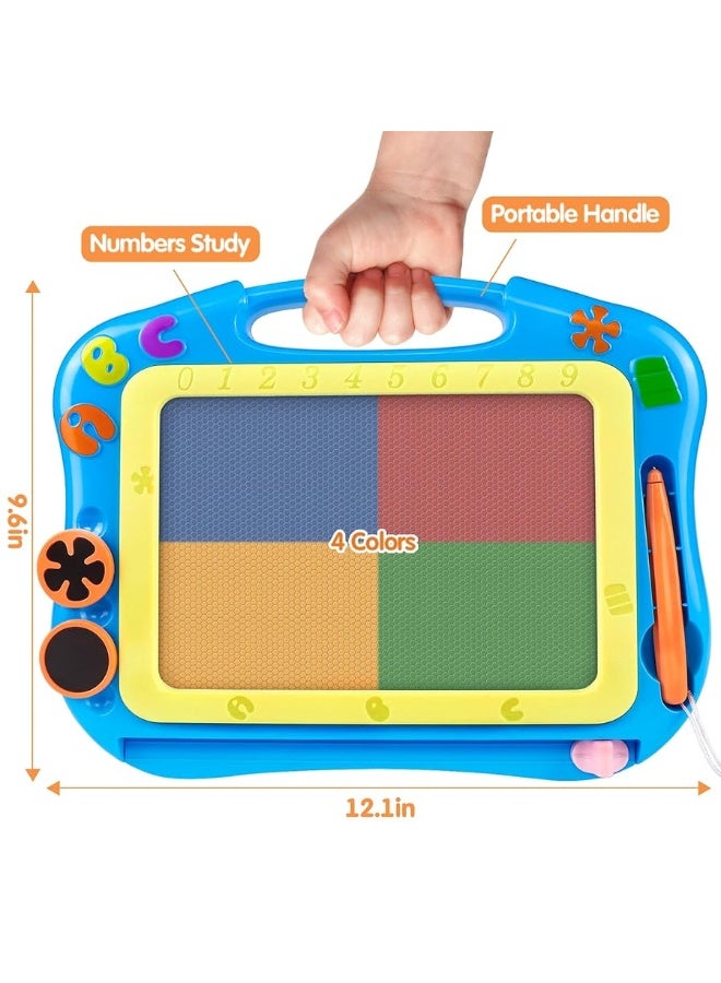 FLY2SKY Magnetic Drawing Board Magna Drawing Doodle Board Travel Size Toddler Toys for 1-2 Year Old Sketch Writing Colorful Erasable Sketching Pad Birthday Gifts Boys Kids Educational Learning Toy