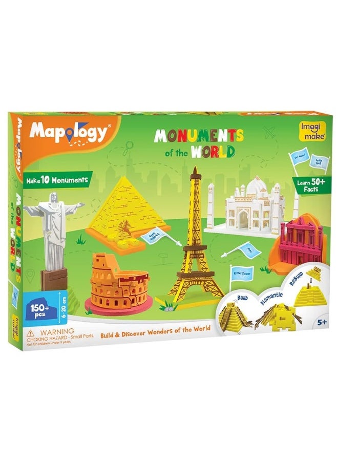 Imagimake Mapology Monuments of World | 3D Puzzles for Kids Ages 8-10 | Learning & Educational Toys for Kids 5-7 | Puzzles for Kids Ages 4-8 | Easter Gifts for Kids | Easter Toys